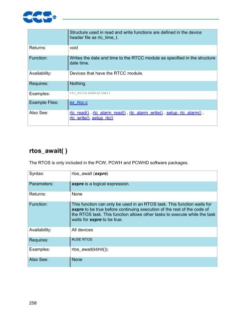 CCS C Compiler Manual PCB / PCM / PCH