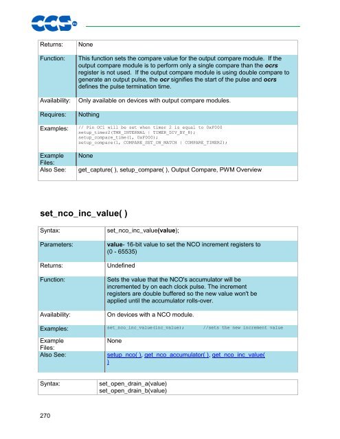 CCS C Compiler Manual PCB / PCM / PCH