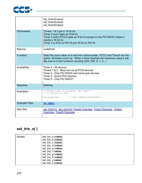 CCS C Compiler Manual PCB / PCM / PCH