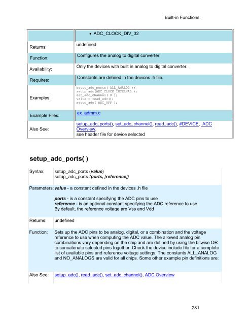 CCS C Compiler Manual PCB / PCM / PCH