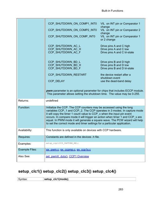 CCS C Compiler Manual PCB / PCM / PCH