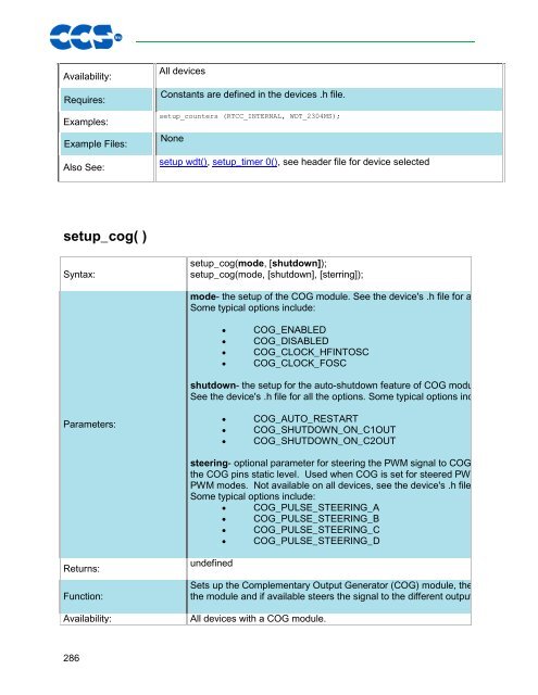 CCS C Compiler Manual PCB / PCM / PCH