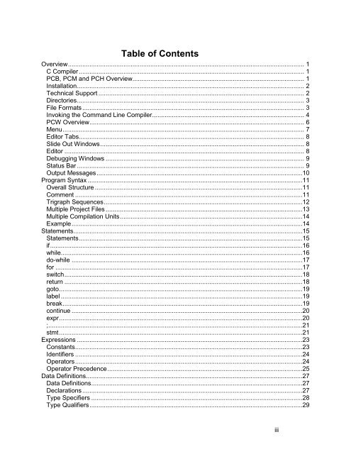 CCS C Compiler Manual PCB / PCM / PCH