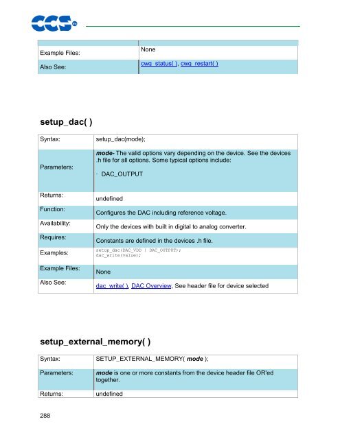 CCS C Compiler Manual PCB / PCM / PCH