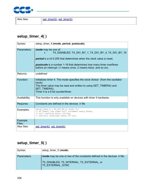 CCS C Compiler Manual PCB / PCM / PCH