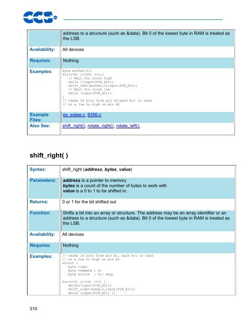 CCS C Compiler Manual PCB / PCM / PCH