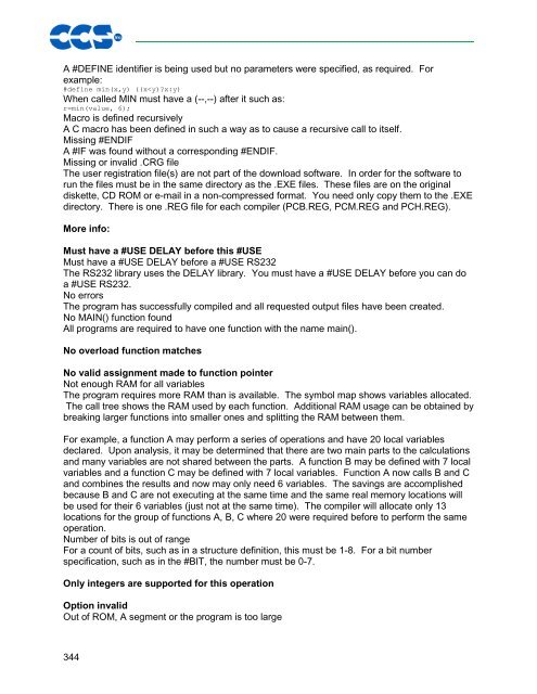 CCS C Compiler Manual PCB / PCM / PCH