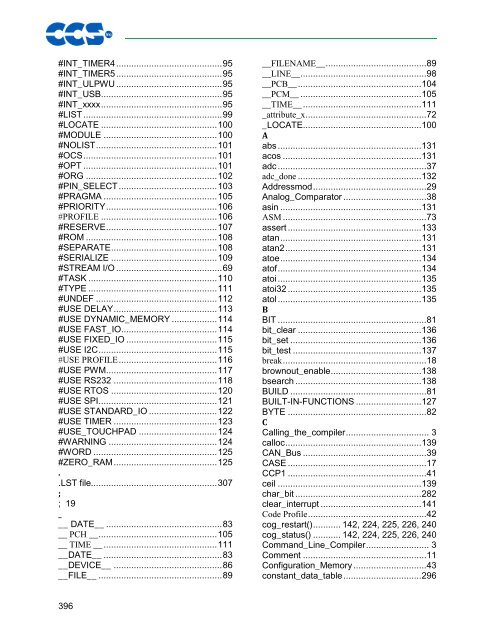 CCS C Compiler Manual PCB / PCM / PCH