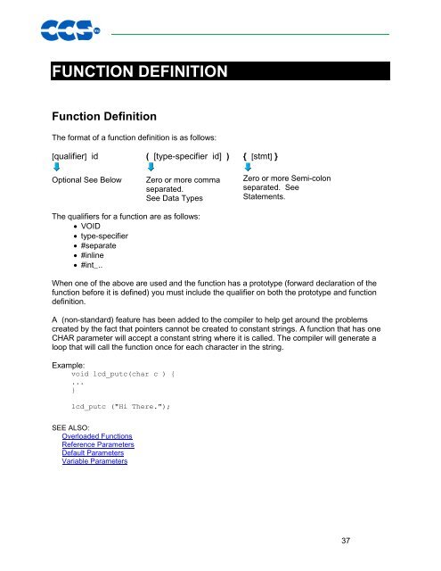 CCS C Compiler Manual PCB / PCM / PCH