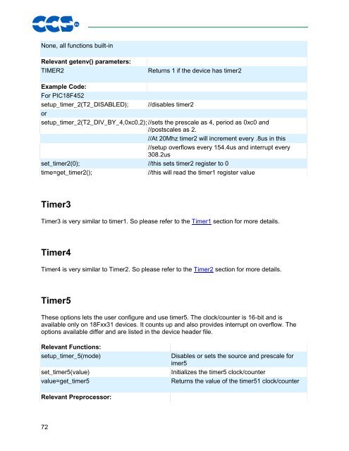 CCS C Compiler Manual PCB / PCM / PCH