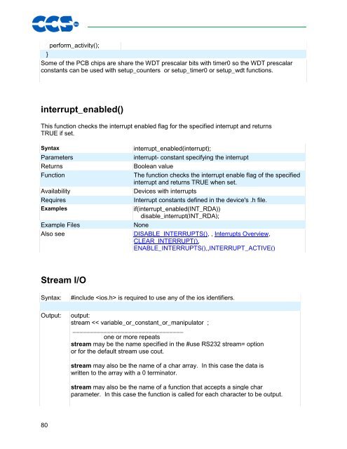 CCS C Compiler Manual PCB / PCM / PCH