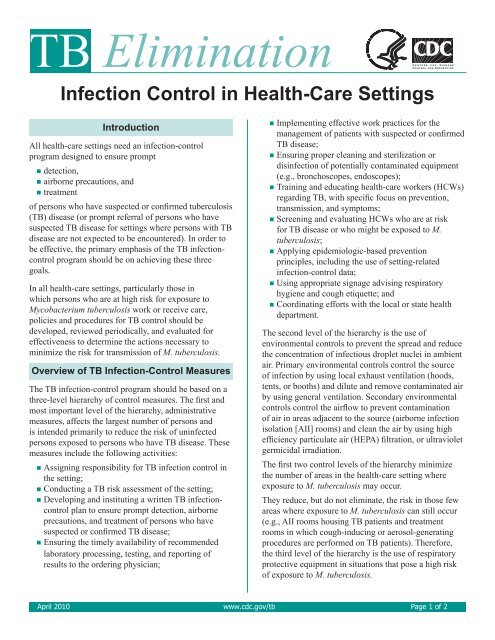 TB Infection Control - Healthsource Global!