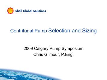 iCentrifugal Pump Selectioni iSizingi And Interpretation Of 