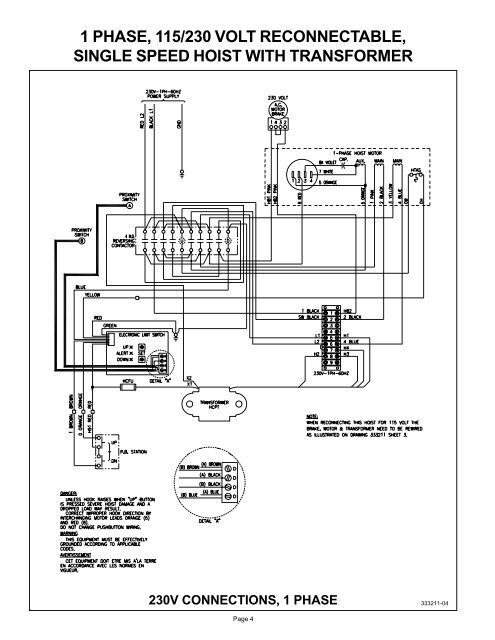 BUDGITÂ® Electric Hoist Wiring Diagrams - Hoists Direct