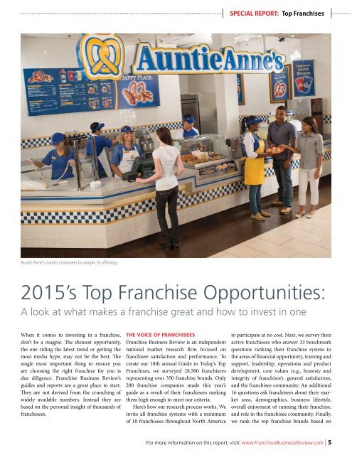 2015 Guide to Today's Top Franchises