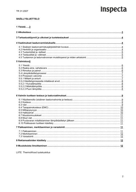 Tuotesertifiointi LÃ¤mpÃ¶kÃ¤sitelty puutavara - Inspecta