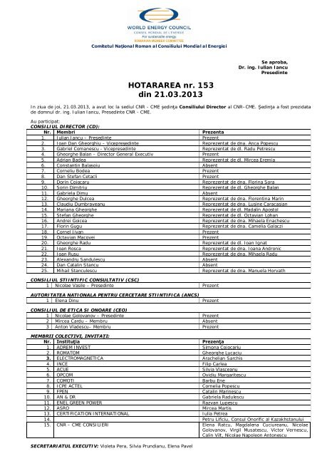 HOTARAREA nr. 153 din 21.03.2013 - Cnr -cme