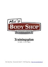 Trainingsplan 3er Split - Mic's Body Shop