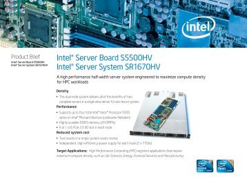 Intel Server Board S5500HV Product Brief