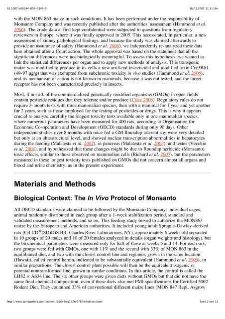 New Analysis of a Rat Feeding Study with a Genetically Modified ...