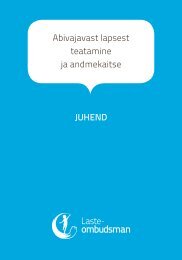 Abivajavast lapsest teatamine ja andmekaitse JUHEND