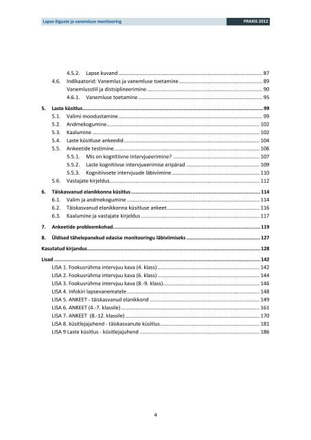 Lapse Ãµiguste ja vanemluse monitooring - Lasteombudsman