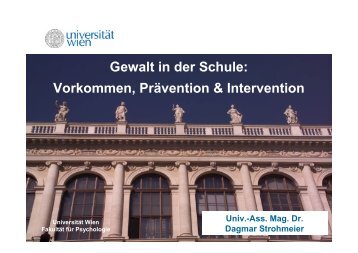 Gewalt in der Schule: Vorkommen, PrÃ¤vention & Intervention