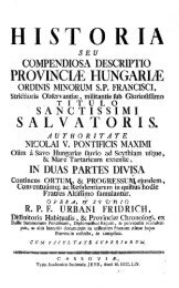 provincle hungarle salvatoris . nicolai v. pontificis maximi rpf urbani ...