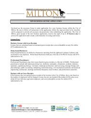 NEW BUSINESS LICENSE - City of Milton