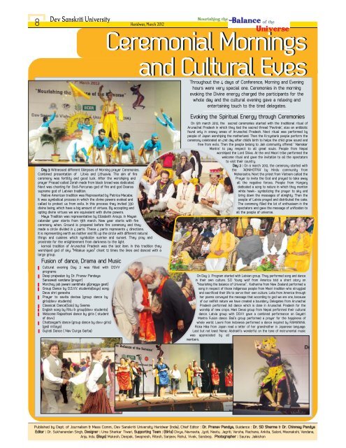 page 1 front page.qxd - Dev Sanskriti Vishwavidyalaya