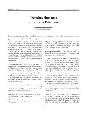 Derechos Humanos y Cuidado Paliativo