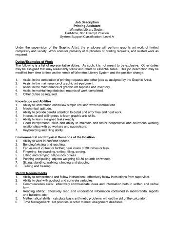 job description for library assistant