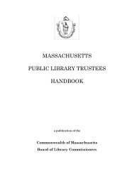 Massachusetts Public Libraries Trustees Handbook - Transitional Draft