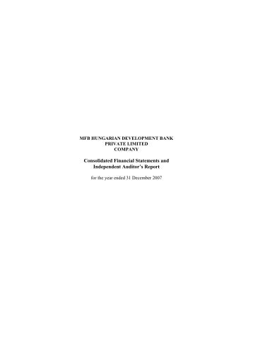 2007 Consolidated IFRS - Magyar FejlesztÃ©si Bank Zrt.