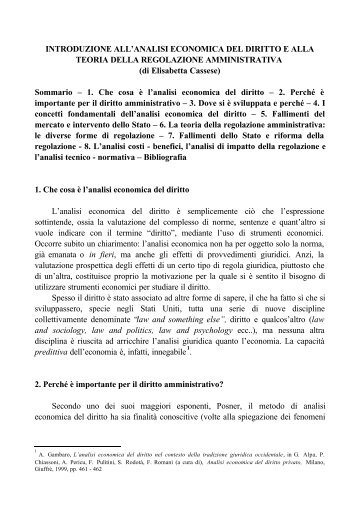 INTRODUZIONE ALL'ANALISI ECONOMICA DEL DIRITTO E ALLA ...