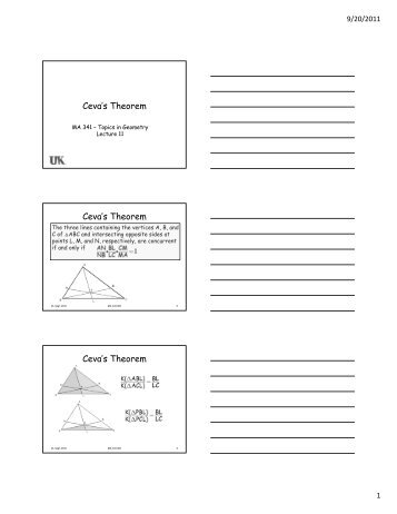 Ceva's Theorem Ceva's Theorem Ceva's Theorem