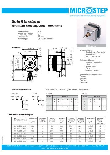 Schrittmotoren Baureihe SHS 39/200 - MICROSTEP GmbH ...