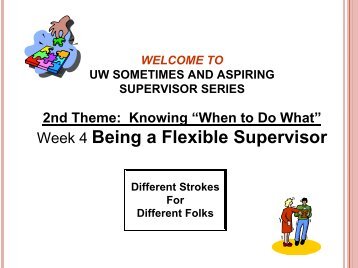 UW Sometimes and Aspiring Supervisor Series Listening is the KEY!