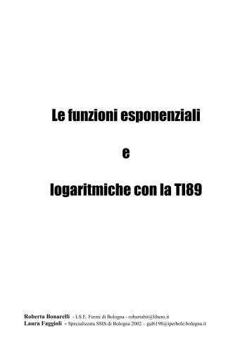 Le funzioni esponenziali e logaritmiche con la TI-89