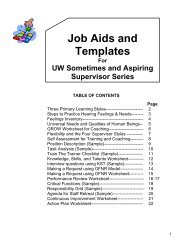 Job Aids and Templates - Office of Human Resource Development