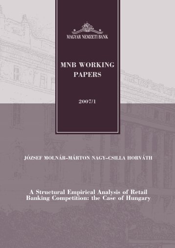 A Structural Empirical Analysis of Retail Banking Competition: the ...