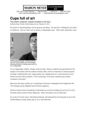 Cups full of art - Marion Meyer Contemporary Art