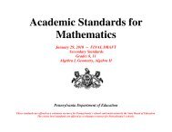 Academic Standards for Mathematics (Secondary) - SAS