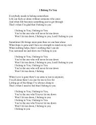 I Belong To You - Lyrics - Peter Rhee