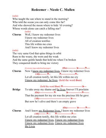 Redeemer - Lyrics - Peter Rhee