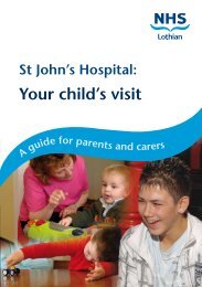 St John's Hospital - Your Child's Visit - NHS Lothian