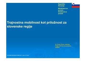 Trajnostna mobilnost kot priloÅ¾nost za slovenske regije - ZRC SAZU