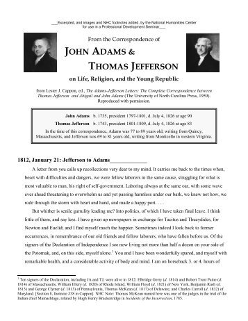 John Adams and Thomas Jefferson ... - National Humanities Center