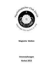 Herbst 2013 (PDF) - Der Psychologischer Club ZÃ¼rich