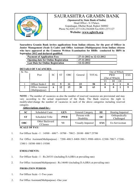 Saurashtra Gramin Bank Pt Education Saurashtra Gramin Bank Pt Education